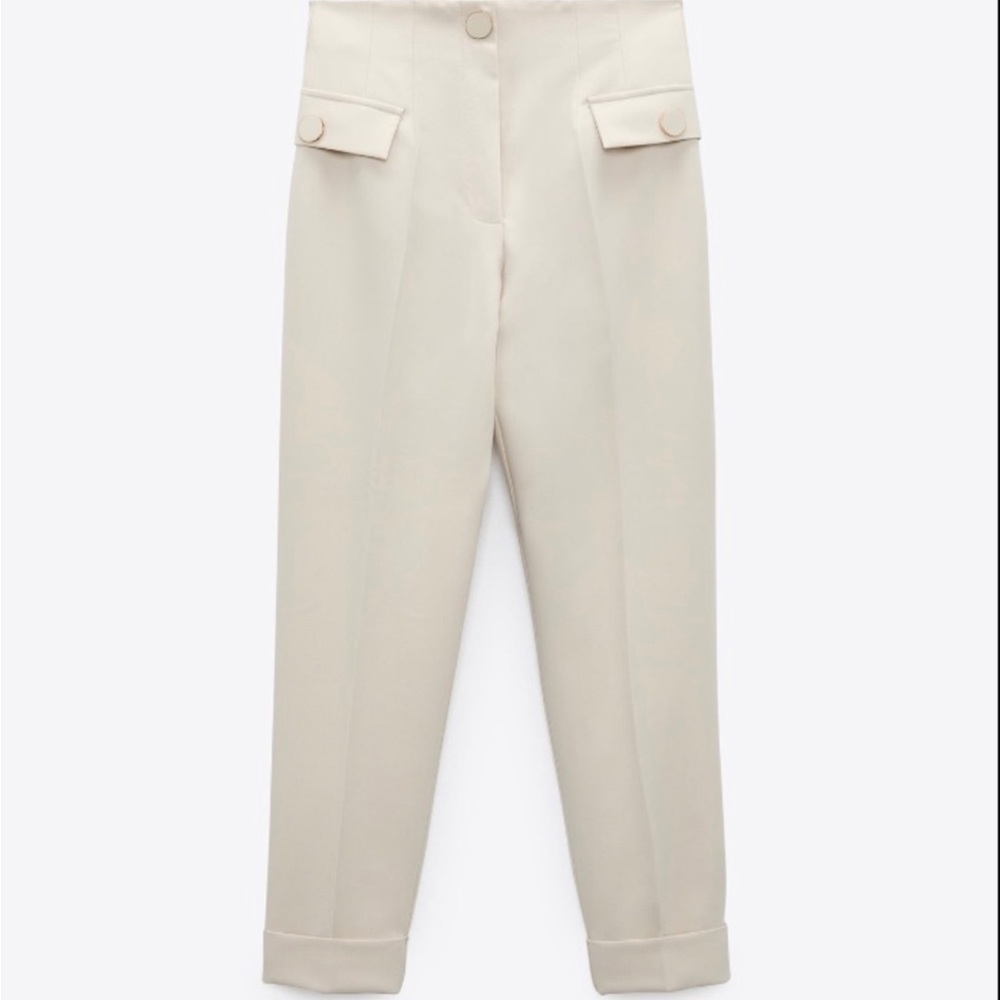 Zara High Waist Button Pants